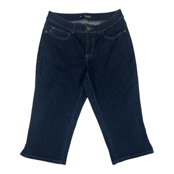 Lee Modern Series‎ Curvy Fit Dark Wash Denim Capri Pants - Picture 1 of 6